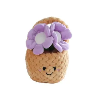 Bloemenmand Pluche 18cm - Lila Bloemen