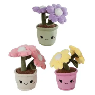 Knuffelplant Pluche Bloem H18cm (assorti)