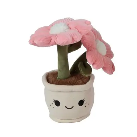 Knuffelplant Pluche Bloem 18cm - Roze Bloem