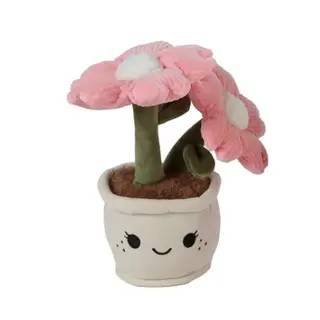 Knuffelplant Pluche Bloem 18cm - Roze Bloem