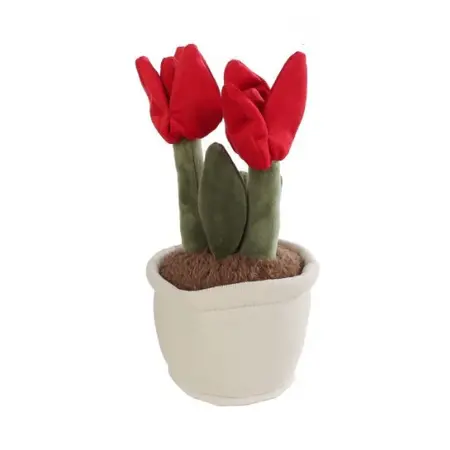 Knuffelplant Pluche Tulp Rood