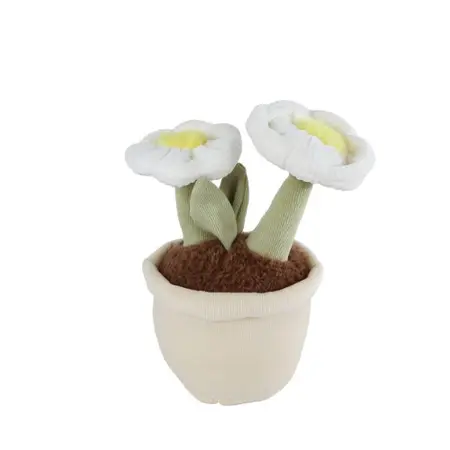 Knuffelplant Pluche Woestijnplant Witte bloem