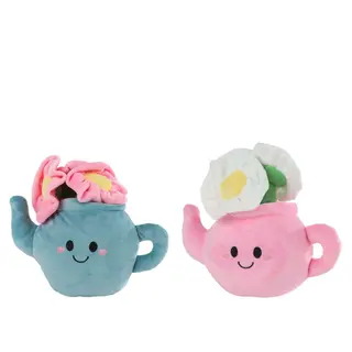 Theepot Pluche H18cm Blauw of Roze