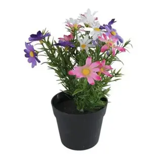 Kunstplant Chrysant wit/roze/paars H25cm