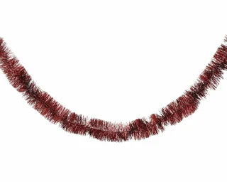 Lametta Guirlande - 7x270cm - Ossenbloed - afbeelding 1