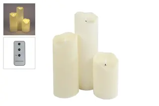 Large Kaarsenset Led Creme - set van 3 stuks - afbeelding 1