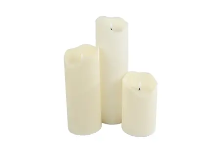 Large Kaarsenset Led Creme - set van 3 stuks - afbeelding 2
