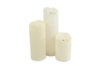 Large Kaarsenset Led Creme - set van 3 stuks - afbeelding 2