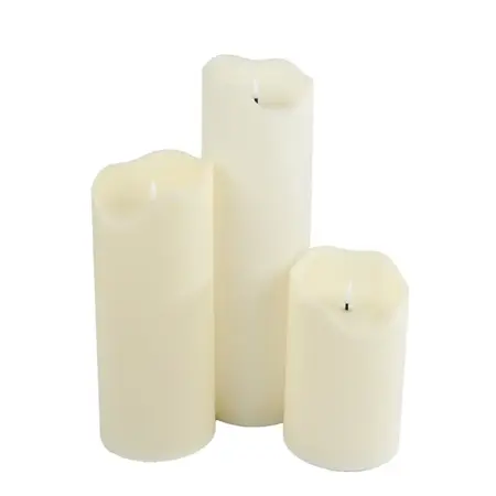 Large Kaarsenset Led Creme - set van 3 stuks - afbeelding 1