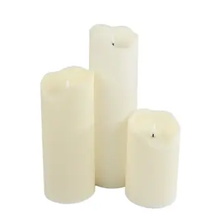 Large Kaarsenset Led Creme - set van 3 stuks