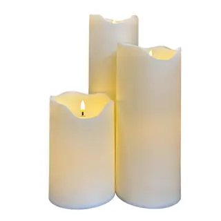 Large Kaarsenset Led Creme - set van 3 stuks - afbeelding 2