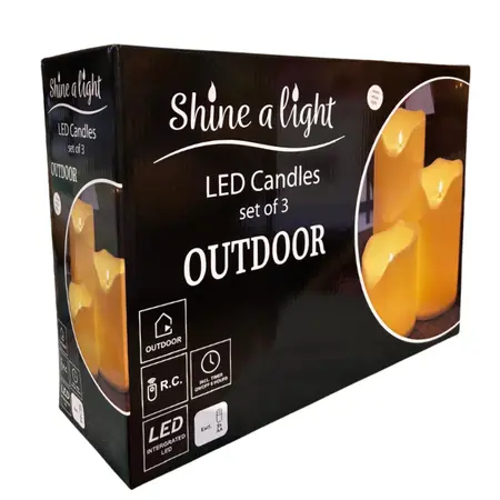 Large Kaarsenset Led Creme - set van 3 stuks - afbeelding 4
