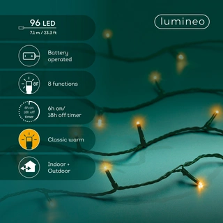 LED Battery Lights Twinkle - Lumineo - 96 lampjes Klassiek Warm - afbeelding 3