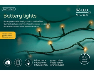LED Battery Lights Twinkle - Lumineo - 96 lampjes Klassiek Warm - afbeelding 4