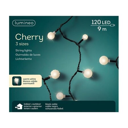 LED Cherry Lights - Lumineo - 120 lampjes warm wit - afbeelding 2
