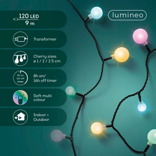Led Cherry Lights - Lumineo - 120 lampjes - Soft Multi Colour - afbeelding 4