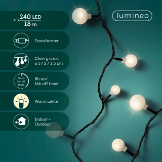 Led Cherry Lights - Lumineo - 240 lampjes - Warm Wit - afbeelding 8