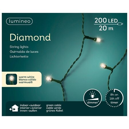 LED Diamantverlichting - Lumineo - 200 lampjes warm wit - afbeelding 2