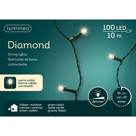 LED Diamantverlichting - Lumineo - 100 lampjes warm wit - afbeelding 2