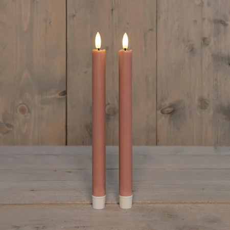 LED dinerkaars 3D-vlam 25cm - Roze (set van 2) - afbeelding 2