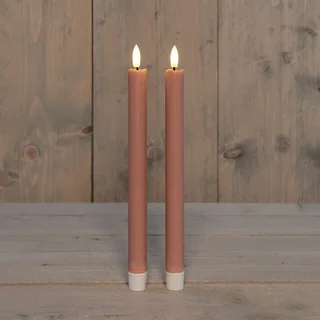 LED dinerkaars 3D-vlam 25cm - Roze (set van 2) - afbeelding 2