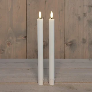 LED dinerkaars 3D-vlam 25cm - Wit (set van 2) - afbeelding 2