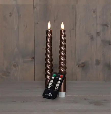 LED dinerkaars Swirl 23 cm - Brons (set van 2) - afbeelding 2