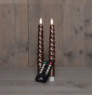 LED dinerkaars Swirl 23 cm - Brons (set van 2) - afbeelding 2