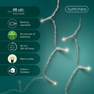 LED Durawise Battery Lights Basic - Lumineo - 48 lampjes Warm wit - afbeelding 2