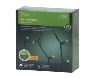LED Durawise Battery Lights Twinkle - Lumineo - 192 lampjes Klassiek Warm - afbeelding 3