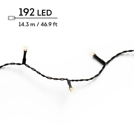 LED Durawise Battery Lights Twinkle - Lumineo - 192 lampjes warm wit - afbeelding 1
