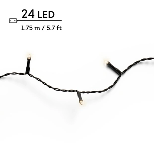 LED Durawise Battery Lights Twinkle - Lumineo - 24 lampjes warm wit