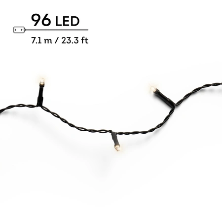 LED Durawise Battery Lights Twinkle - Lumineo - 96 lampjes warm wit - afbeelding 1