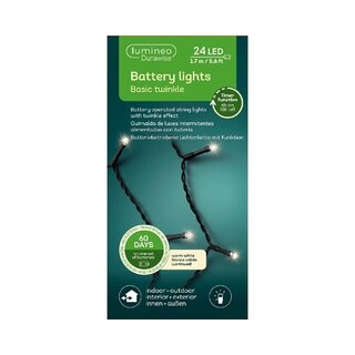 LED Durawise Battery Lights Twinkle - Lumineo - 24 lampjes warm wit - afbeelding 2