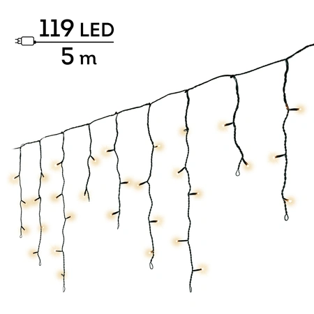 LED Icicle Lights Twinkle - Lumineo - 119 lampjes soft gold - afbeelding 1
