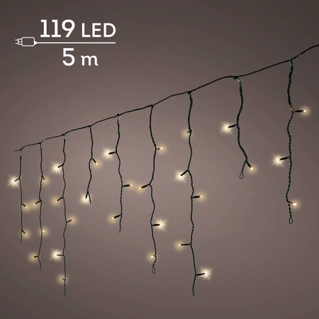 LED Icicle Lights Twinkle - Lumineo - 119 lampjes soft gold - afbeelding 2