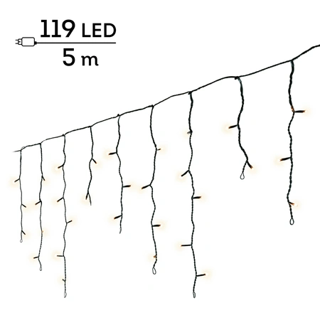 LED Icicle Lights Twinkle - Lumineo - 119 lampjes warm wit - afbeelding 1