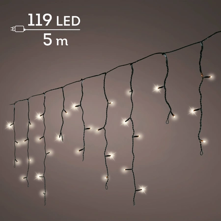 LED Icicle Lights Twinkle - Lumineo - 119 lampjes warm wit - afbeelding 2