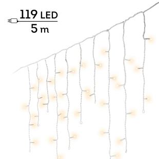 LED Icicle Lights Twinkle - Lumineo - 119 lampjes warm wit / wit snoer