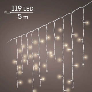 LED Icicle Lights Twinkle - Lumineo - 119 lampjes warm wit / wit snoer - afbeelding 2