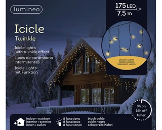 LED Icicle Lights Twinkle - Lumineo - 175 lampjes klassiek warm - afbeelding 5