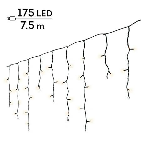 LED Icicle Lights Twinkle - Lumineo - 175 lampjes warm wit - afbeelding 1