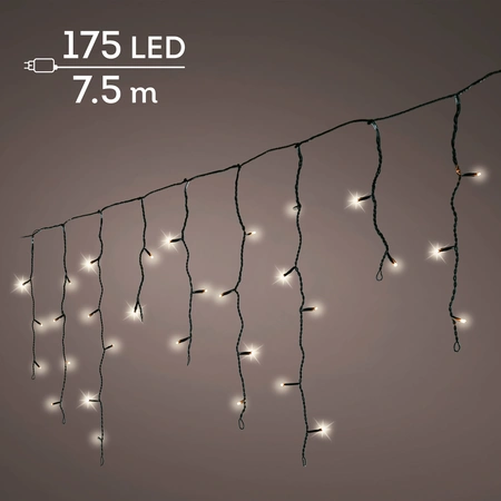 LED Icicle Lights Twinkle - Lumineo - 175 lampjes warm wit - afbeelding 2