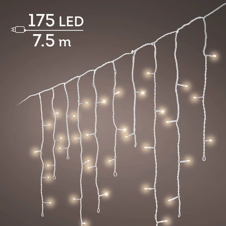 LED Icicle Lights Twinkle - Lumineo - 175 lampjes warm wit / wit snoer - afbeelding 2