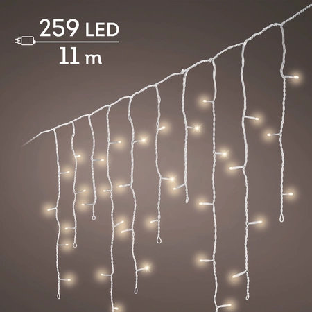 LED Icicle Lights Twinkle - Lumineo - 259 lampjes warm wit / wit snoer - afbeelding 2