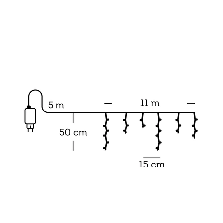 LED Icicle Lights Twinkle - Lumineo - 259 lampjes warm wit / wit snoer - afbeelding 4