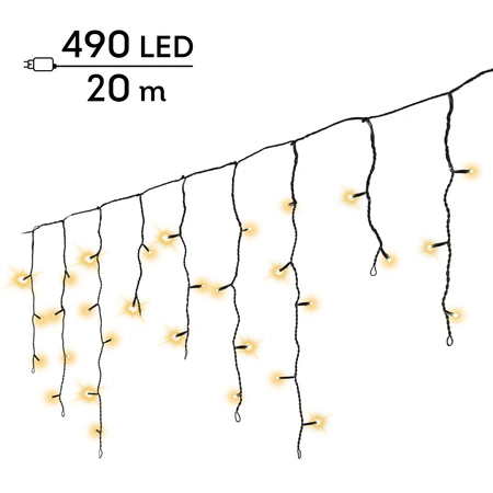LED Icicle Lights Twinkle - Lumineo - 490 lampjes klassiek warm - afbeelding 1