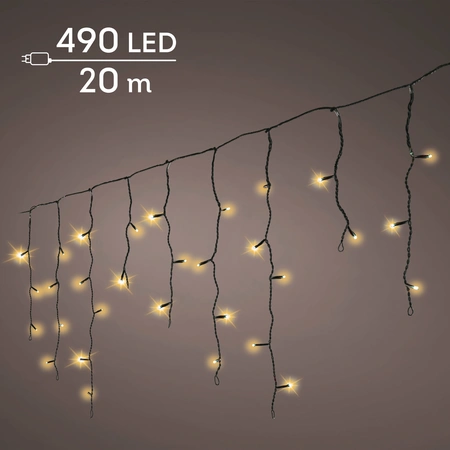 LED Icicle Lights Twinkle - Lumineo - 490 lampjes klassiek warm - afbeelding 2
