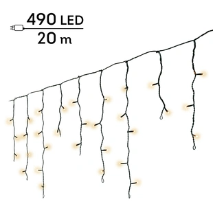 LED Icicle Lights Twinkle - Lumineo - 490 lampjes soft gold