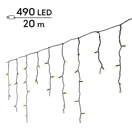 LED Icicle Lights Twinkle - Lumineo - 490 lampjes warm wit - afbeelding 1